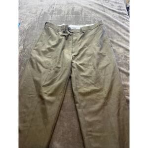 Haggar Dress Pants Mens 38x32 Khaki Classic Fit‎ Flat Front Polyester Travel